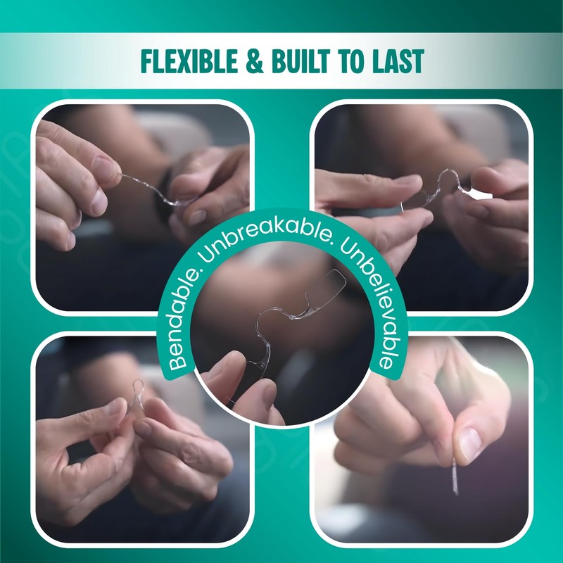 glens Unisex Armless Reading Glasses - 3 Readers in +2.5