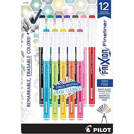 FriXion Fineliner Erasable Marker Pens - Fine Pen Point - 0.6 mm Pen Point SizeGel-based Ink - 12 / Set