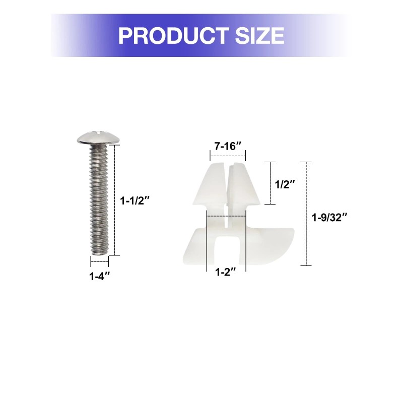 Tnitrib Kohler 1239016 Toilet Seat Bolts Hardware Pack Replacement Parts