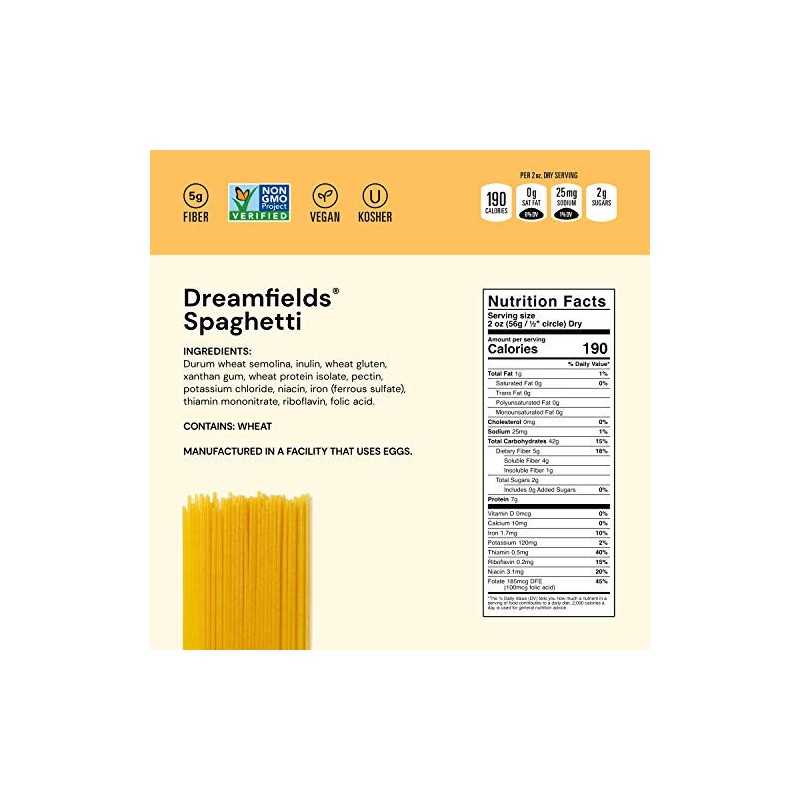 Dreamfields Healthy Pasta Spaghetti Pack of 10 Non GMO Vegan