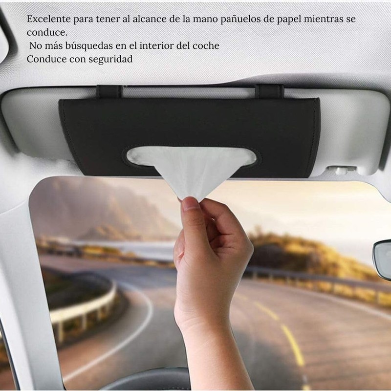 Timotech Soporte de Pañuelos para Auto de Cuero, Caja Parasol,