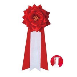 Ceremony Ribbon Insignia Chest Medium Ribbon Rose Sauce with Clip Red