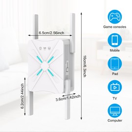 WLAN Verstärker, Dual Band WLAN Repeater 5GHz 2.4GHz 1200Mbit/s WiFi Extender-Signalverstärker mit Ethernet Port, 4 Antennen, Internet Verstärker Router/AP Modus, Kompatibel zu Allen WiFi Geräten