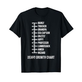 Beard Measurement Chart Beard Length Funny Growth Chart T-Shirt