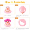 wonuu Pink Rubber Duck with Heart-Shaped Sunglasses Car Ducks Small