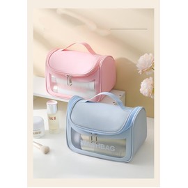 Transparent Cosmetic Bag Toiletry Bag Transparent Waterproof Modern Design Cosmetic Travel Accessories Relaxation, pink, Toiletry bag