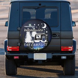 Making Memories One Campsite at A Time Spare Tire Cover Wheel Protector Weatherproof Wheel Cover Universal Decorative Accessories for Camper RV SUV Travel Trailer 16"