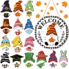 Qunclay Interchangeable Wooden Gnome Decor Holiday Seasonal Gnome Decorations with