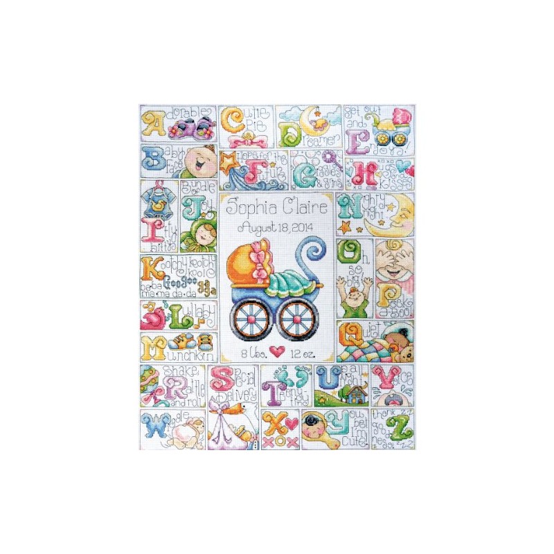 Baby Abc Counted Cross Stitch Kit-16x20 14 Count