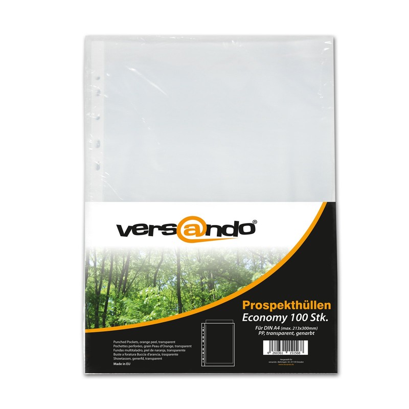 versando Economy A4 Document Wallets with Book Edge Transparent Grained
