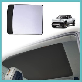 BestEvMod for Rivian R1T Foldable Roof Sunshade 2 Layer Accessories,Sunroof Reflective Covers Blocks Glare Blocks UV Rays Heat & Sun Protection Compatible with Rivian R1T 2022 2023 Accessories (Black)