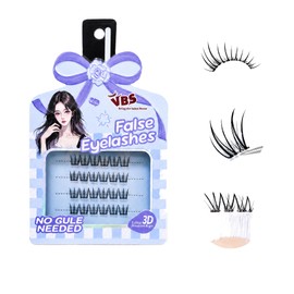 VBS self-adhesive eyelashes 10mm Beauty | Natural Lash Clusters for Women Doll Look Style Eyelashe ninety nine Dreams Korea Idol Lashes(Bird Series Lashes(blue))