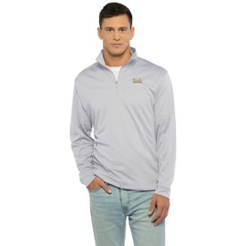Vantage Apparel Men's Collegiate Micro Mesh Performance Gray 1/4 Zip Pullover, UCLA Bruins, Medium