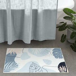 Seavish Small Entryway Rugs Indoor 2x3 Blue Kitchen Rugs Non Slip Washable Boho Bathroom Rugs for Tub Sink Botanical Print Throw Rugs for Bedroom Low Pile Door Mat Accent Rug for Bedside Laundry