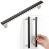 BEROSSA Black and Nickel Cabinet Pulls, Kitchen Cabinet Handles, 6-1/4