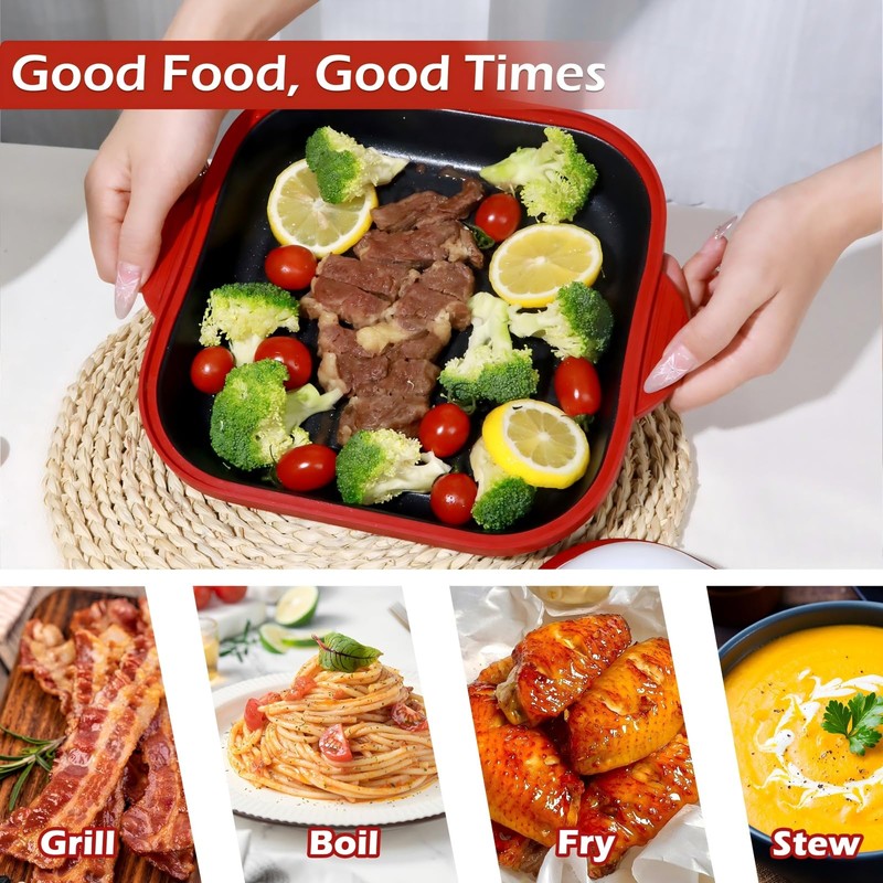 Microwave Grill Pan with Cover - Bacon Cooker, Crisper &