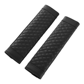 Qicarkey 2 Pcs Seat Belt Cover Leather Material Car Accessories Shoulder Pads Soft Universal Comfort Shock Reduction