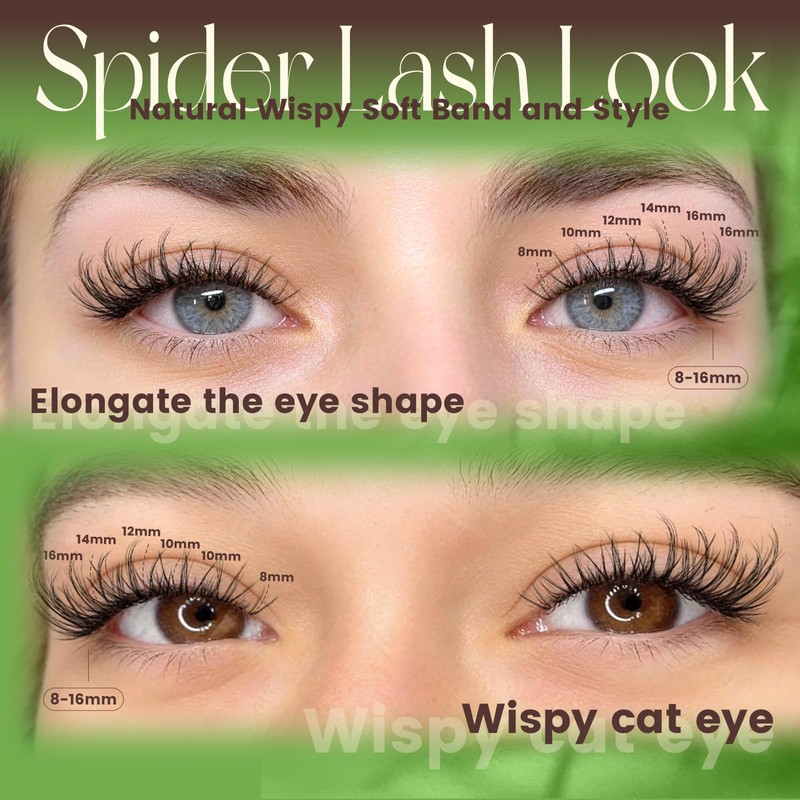 KEYYOU Flora Nova Spider Lash Clusters Kit Natural D Curl