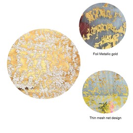 Disposable Gold Placemats of 24 Set Metallic Foil 13 Inch Placemats Round Place Mats Gold Foil Mesh Pressed Table Mats