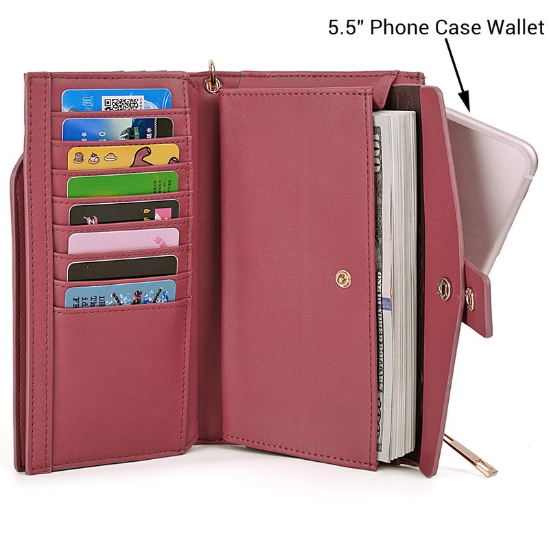 UTO - Cartera Mujer Dama Bloqueo Cuero Monedero Largo RFID