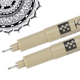 PATIKIL Micro Pen Fineliner Pens, 2Pcs 0.25mm Fine Point Drawing Pens Waterproof for Archival Artist Calligraphy Illustration Journaling Sketch, Black