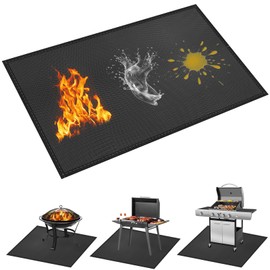 kanhiro Grill Mats for Outdoor Grill 59x39 Inch Fireproof Double-Sided Grill Pad and Patio Protector, Oil-Proof Waterproof BBQ, Grill Pad for Floor, Camping, Lawn Protection
