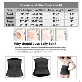 Faja posparto C-Sección Cinturón de recuperación de espalda para el vientre, Negro -, Postpartum Waist 39"-48",XL