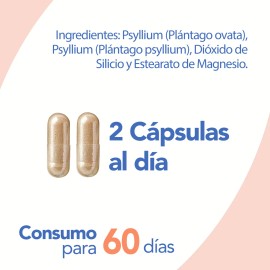 Fibra Psyllium Puro Sin Azucar | 120 Capsulas De 550 Mg | Natgel