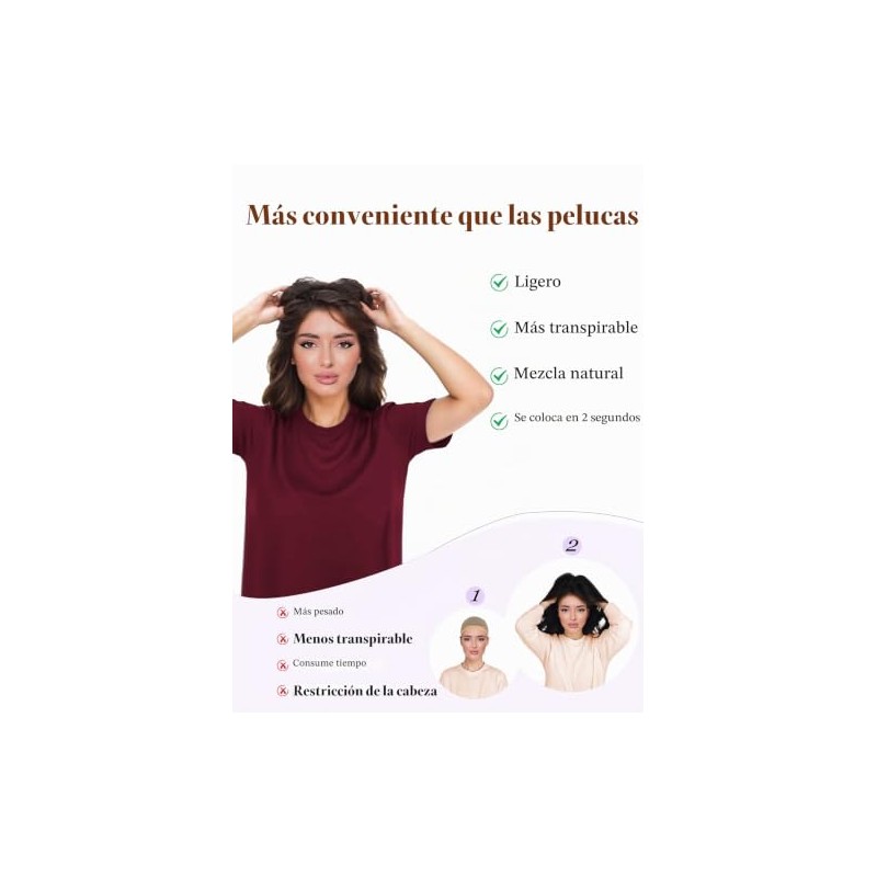 PANEWAY Toppers De Pelo Para Mujeres 20 Pulgadas De Largo