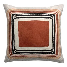 Vivaraise Embroidered Cushion Cassie Brick Red 45 x 45cm