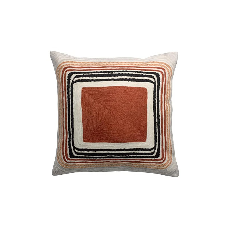 Vivaraise Embroidered Cushion Cassie Brick Red 45 x 45cm