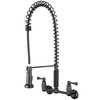 Tosca 255-K821-MB-T Dual Handle Commercial Style Wall Mount Kitchen Faucet