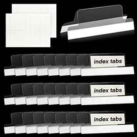 2 Inch Insertable Self-Adhesive Tabs with Printable Inserts with File Folder Labels Sticky Plastic Index Tabs Clear Divider Tabs Stick on File Tabs Self Adhesive for Book Page(25 Pieces)