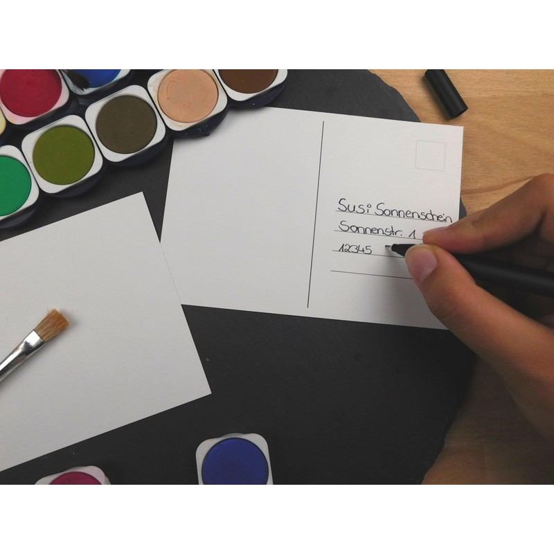 100 Blank Postcards, White, DIN A6, Creative Crafts, Design Individual