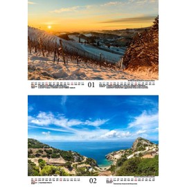 Landscape Magic Europe DIN A4 Calendar for 2025 Landscapes Cities – Contents: 1 x Calendar, 1 x Christmas Pendant, 1 x Greeting Tag (Total 3 Pieces)