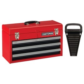CRAFTSMAN Tool Chest, 3-Drawer, Portable, with Wrench Organizer, Stainless Steel, Capacity Holds Up To 25-lb In Each Drawer (CMST53005RB)