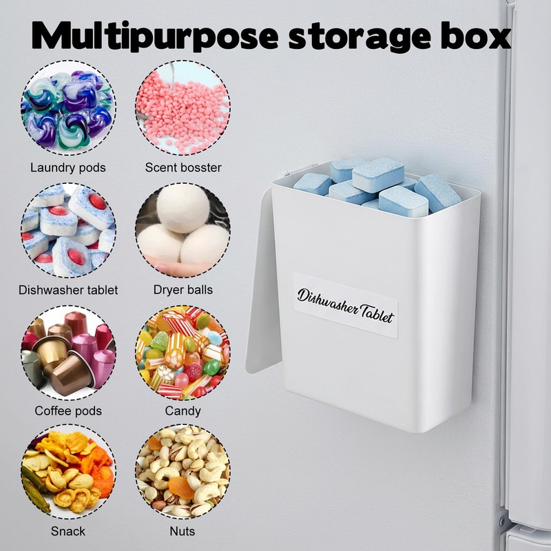 Rainmae Magnetic Laundry Lint Bin with Lid, Dryer Lint Bin,