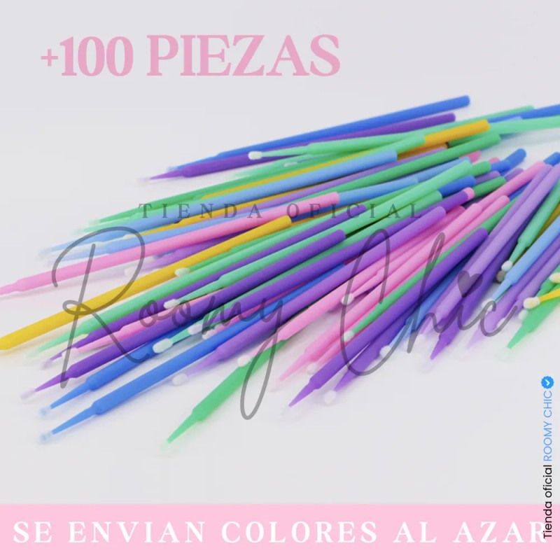 50 Pares Parches 50 Cepillos Glitter 100 Microbrush Pestañas