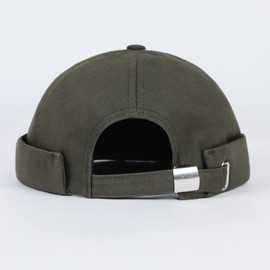 Docker Cap Brimless Hat for Men Women Beanie Rolled Cuff Retro Skullcap Miki Hat (Classic-Dark Green)