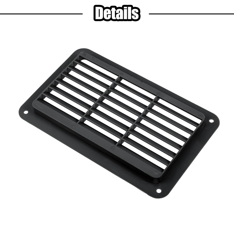 X AUTOHAUX 19X12cm Rectangular Black RV Air Vent Panel Ventilation
