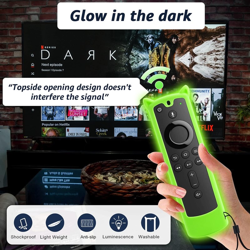 3 Packs Silicone Remote Cover Case Glow in The Dark,