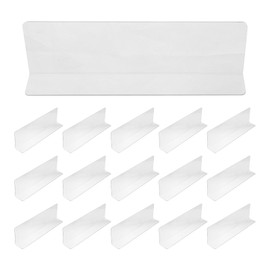 Lurrose Set of 20 Clear Plastic L Shaped Shelf Dividers for Superstore Display and Organize Storage Cabinets
