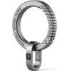 FEGVE Titanium Keychain, Round Carabiner, Small, Stylish, Brushed Surface, Anti-Lost,