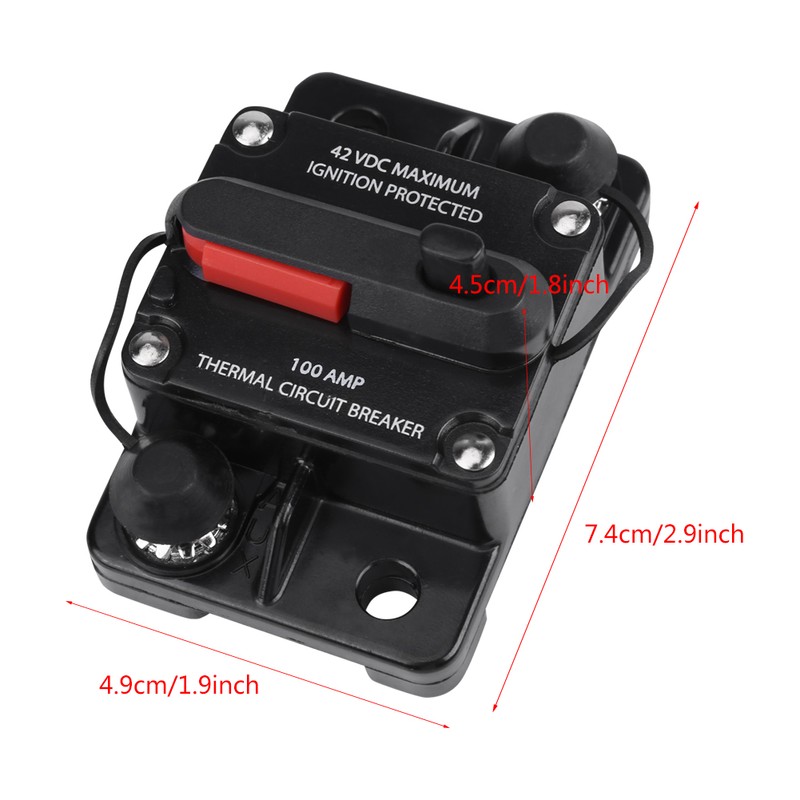 DC12V-42V Car Stereo Audio Inline Circuit Breaker Manual Reset(100A)