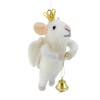 Angel Mouse Christmas Tree Ornament - White Wool Mouse Decoration