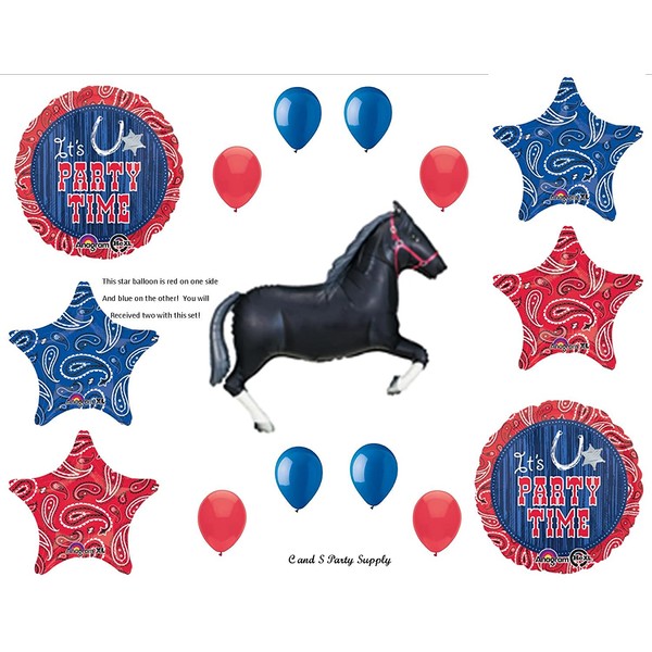 WESTERN HORSE BANDANA Birthday PARTY Hoedown Rodeo Balloons Decorations Supplies by Anagram