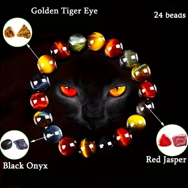 1PC [Tiger Eye Stone] 8mm Tiger Eye Stone Bracelet |