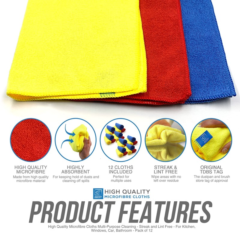 Multipurpose Microfibre Cleaning Cloth | 40cm x 40cm Super Soft,