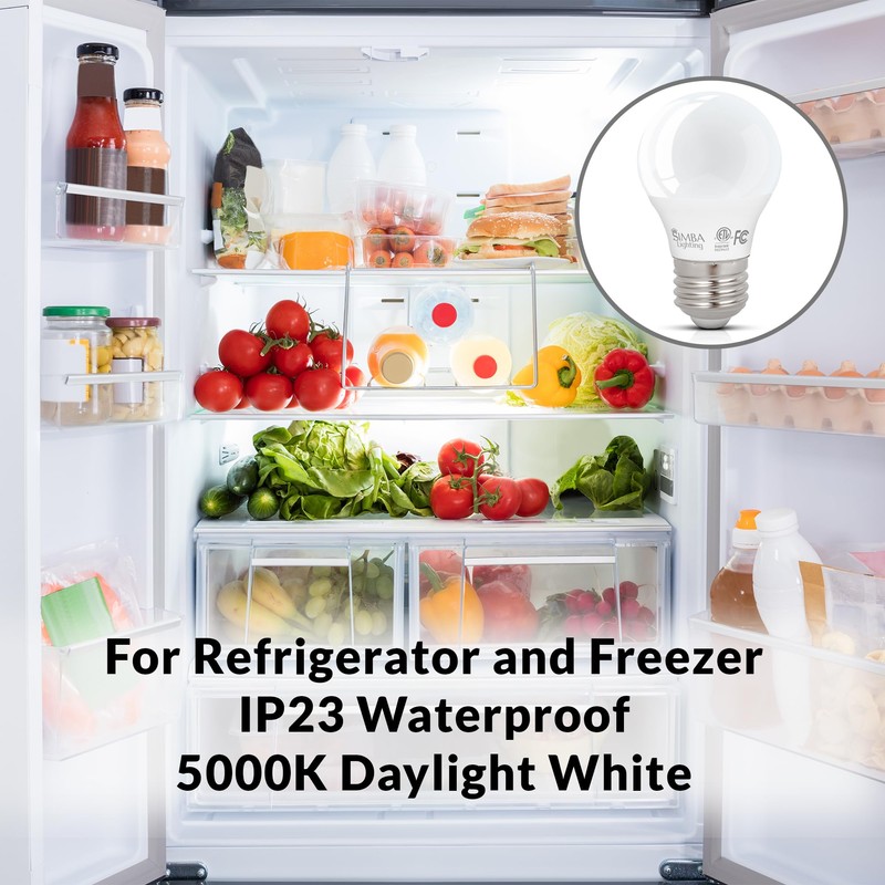 Simba Lighting LED A15 ETL Listed Refrigerator Light Bulbs (2-Pack)