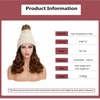10inch Beanie Wigs,Beanie with Hair Attached for Women,Hat Wig with
